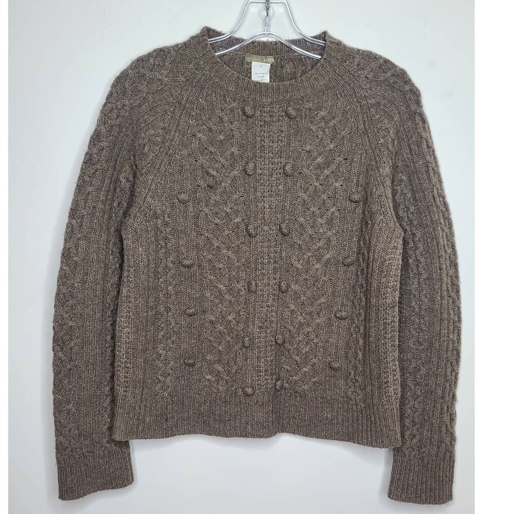 J Crew 100% lambswool brown long sleeve sweater - medium